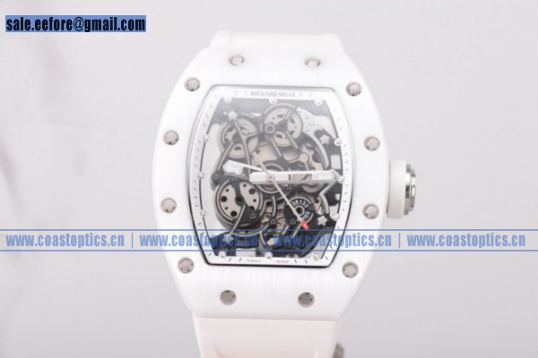 Richard Mille Best Replica RM 055 Watch Steel Skeleton White Inner Bezel